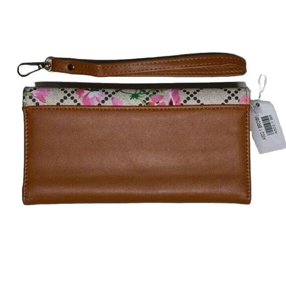 AR New York Women’s Brown Floral Print Wallet Faux Leather NWT NEW Colorful $60 - Picture 2 of 9